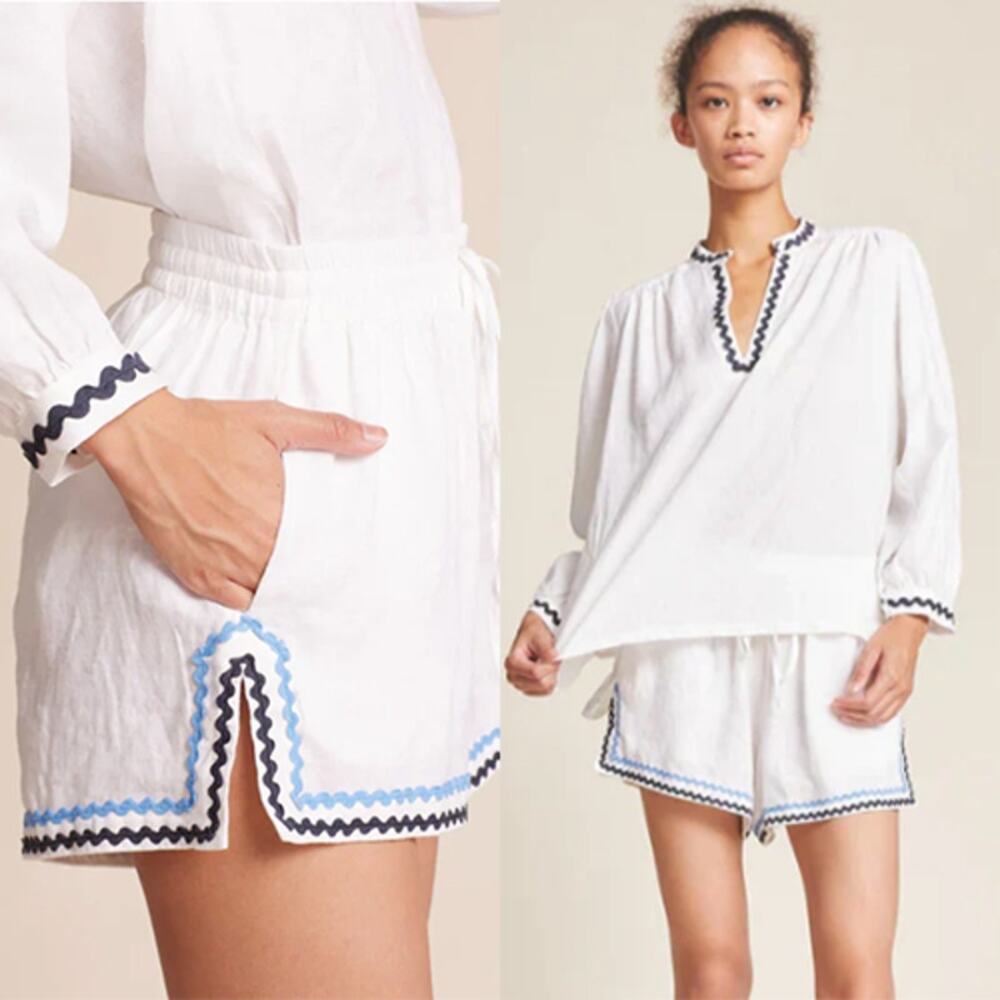 NEW Birds of Paradis by Trovata Dora White Shorts with Ric Rac Size: Medium